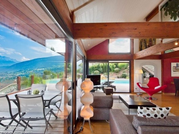 maison ossature bois avec piscine Haute-Savoie